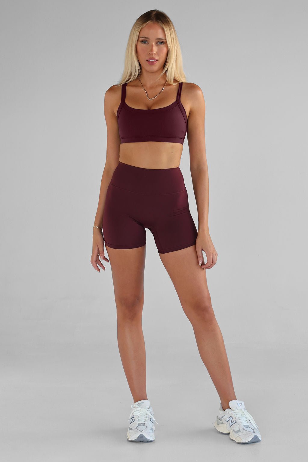 SCULPT Cross Back Crop - Cherry Cola