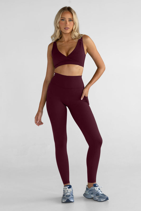 SCULPT Pocket Full Length Leggings - Cherry Cola