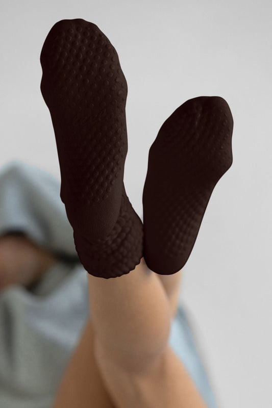 Scrunch Grip Socks - Cocoa