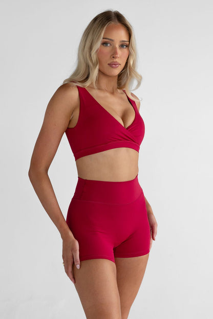 4" Sculpt Bike Shorts - Cherry