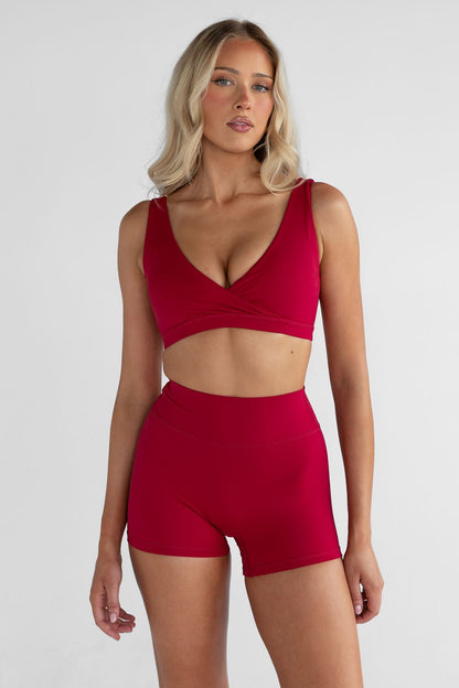 4" Sculpt Bike Shorts - Cherry