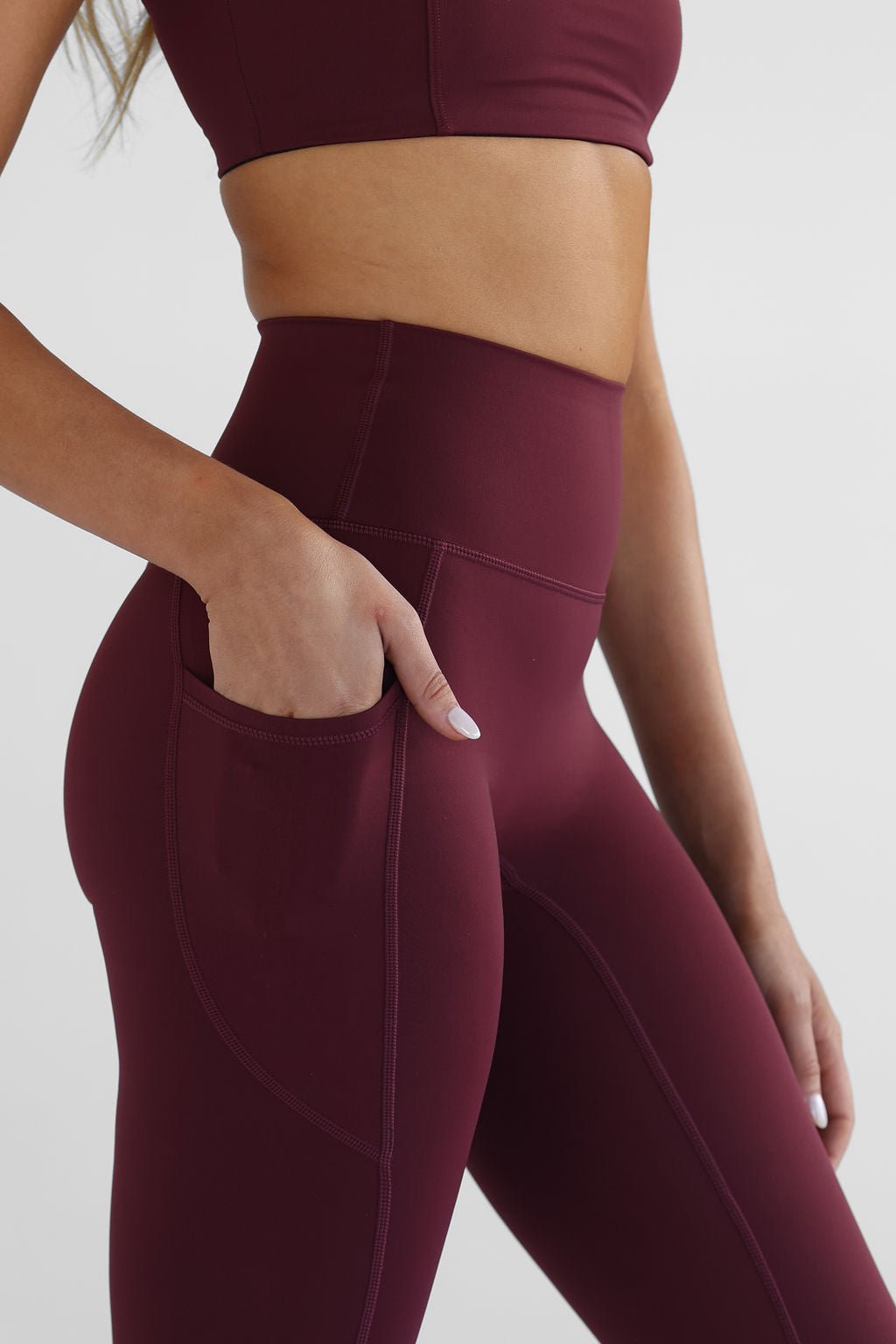 SCULPT 7/8 Pocket Leggings - Cherry Cola