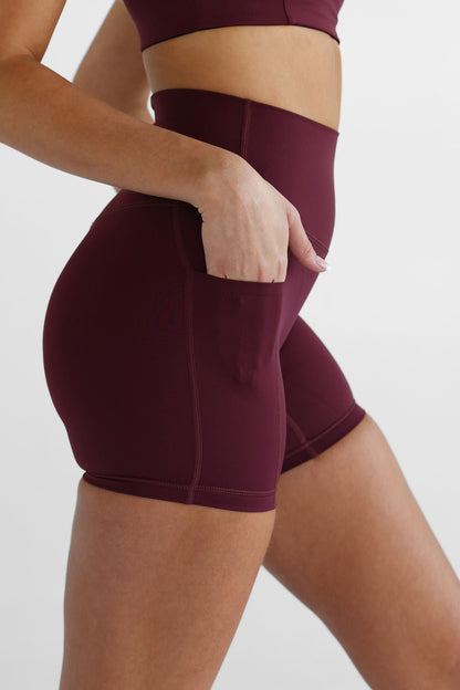 SCULPT Pocket Bike Shorts - Cherry Cola