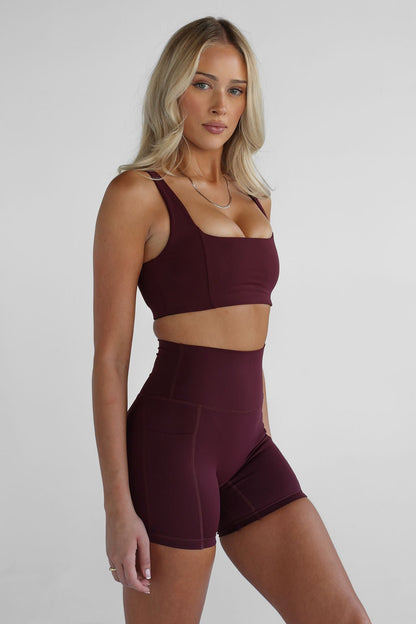 SCULPT Pocket Bike Shorts - Cherry Cola